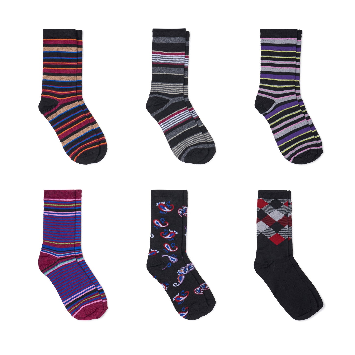 Stripes Pack Crew Socks – pink-sox